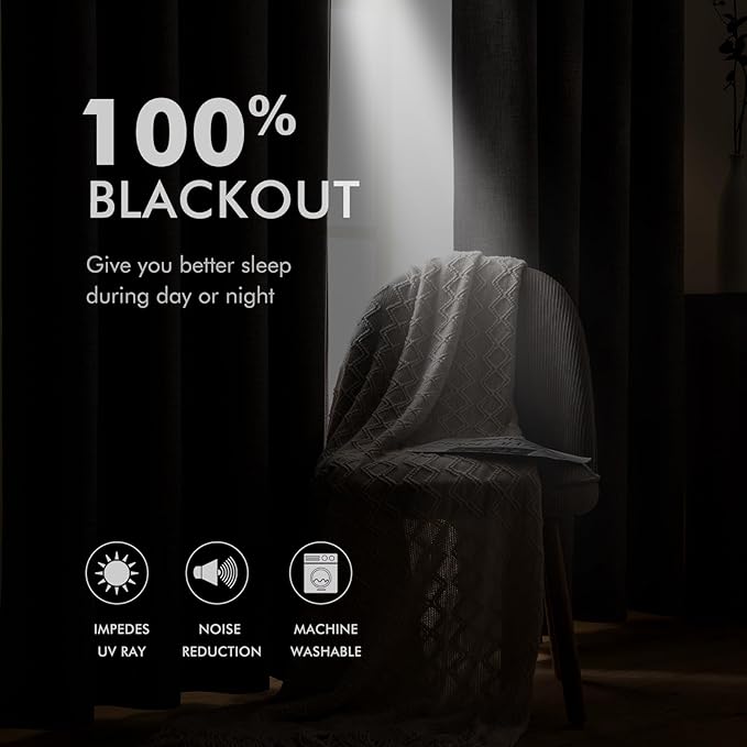 MIULEE 100% Blackout Textured Curtains - Image 3