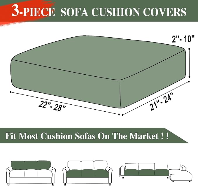 Couch Cushion Covers Seat Cushion Cover Stretch Couch Cover Separate Sectional - Image 6