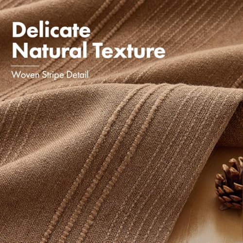 MIULEE Fall Decorative Striped Throw Pillow Covers 16x16 Sugar Brown 2 Pack - Image 2