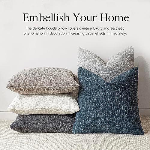 Foindtower Decorative Textured Boucle Throw Pillow Covers 22x22 Inch - Image 6