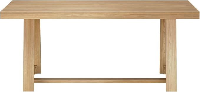 Plank+Beam72 Inch Farmhouse Dining Table,Solid Wood Rustic Kitchen Table,Large Wooden Rectangular DinnerTable for Dining Room,Home Office,Living Room Furniture,Easy Assembly,Blonde Wirebrush,6 Seating