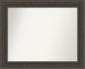Amanti Art Brown Bathroom Mirror for Over Sink, 28x34 Shipwreck Greywash Rectangle Vanity Mirror, Large Traditional Frame, Hangs Horizonally and Vertically, Bathroom Wall Decor, Non-Beveled Edge