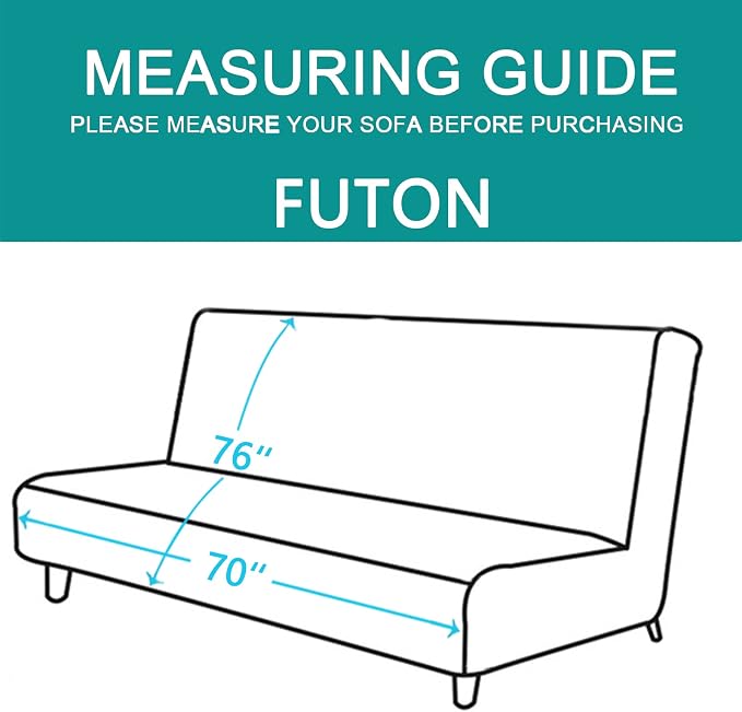 U-NICE HOME Futon Sofa Covers Reversible Sofa Slipcover Armless Cover Furniture - Image 4