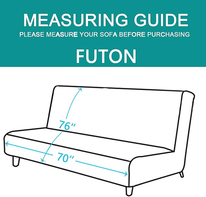 U-NICE HOME Reversible Futon Cover Sofa Slipcover Armless Furniture Protector - Image 5