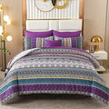 Cottolester Boho Comforter Set King Size, 8 Piece Purple Bed in a Bag by Cottolester