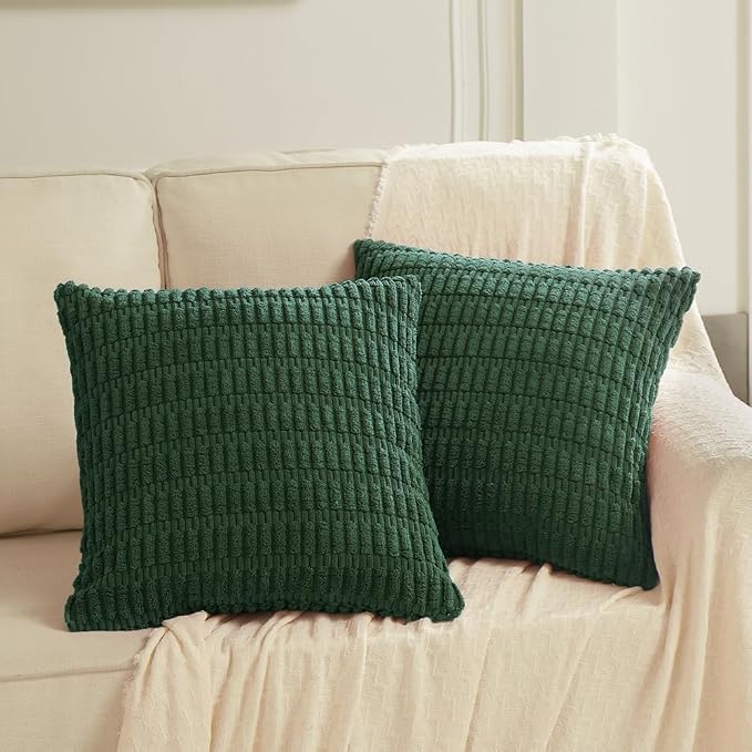 Fancy Homi Set of 4 Dark Green Boho Decorative Throw Pillow Covers 24x24 Inch - Image 6