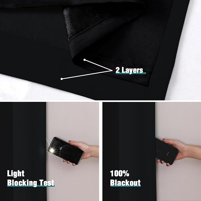 ChrisDowa 100% Blackout Curtains 63 inch Long - Image 4