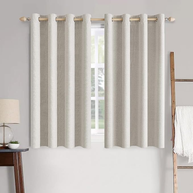 MIULEE Linen Textured Curtains Solid 100% Blackout by MIULEE