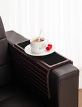 GEHE Bamboo Sofa Arm Tray Table for Couch Flexible/Foldable Sofa Tray Couch arm Table Perfect for Drinks Snacks Remote Control or Phone Great arm Tray for Couch armrest
