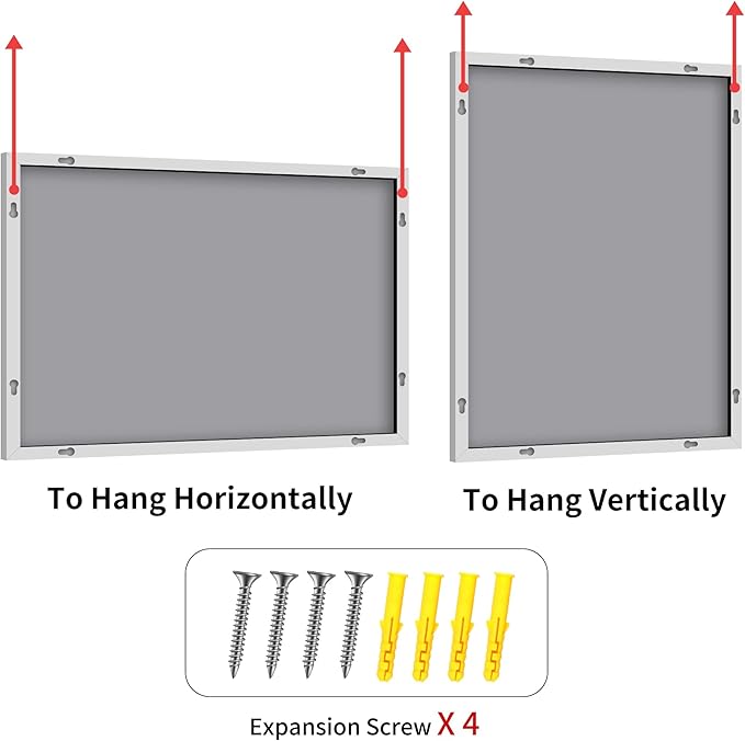YIROMAN Bathroom Mirror 60"x36", Large Brushed Silver Bathroom Mirror for Over Sink with Aluminum Frame, Rectangular Vanity Mirror with Right Angle, Wall Mirror Hangs Horizontal or Vertical
