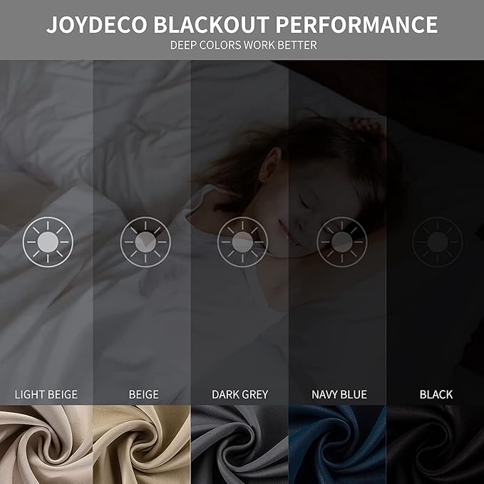 Joydeco Blackout Curtains 108 Inch Length 2 Panels Set, Thermal Insulated Long - Image 2