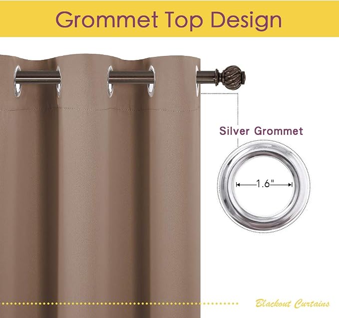NICETOWN Kitchen Blackout Curtains and Drapes, 1 Pair, 34 inches by 70 Inch - Image 3