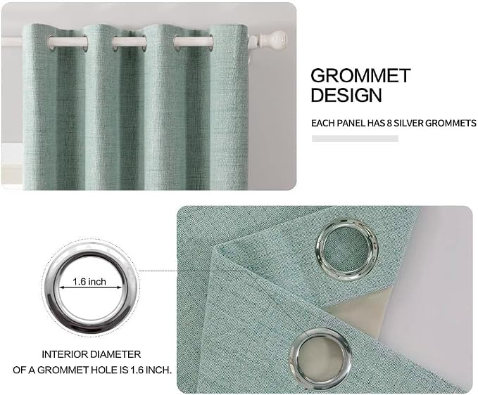 MIULEE Linen Blackout Curtains and Drapes 100% Room Darken Thermal Insulated - Image 4