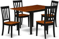 East West Furniture NDAN5-BCH-W 5 Piece Kitchen Table Set for 4 Includes a Rectangle Dining Room Table with Dropleaf and 4 Dining Chairs, 30x48 Inch, Black & Cherry