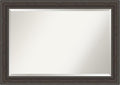 Amanti Art Brown Wall Mirror 30x42 Shipwreck Greywash Rectangle Bathroom Mirror for Wall Decor Living Room, Large Traditional Frame, Hangs Horizonally and Vertically, Bathroom Decor, Beveled Edge