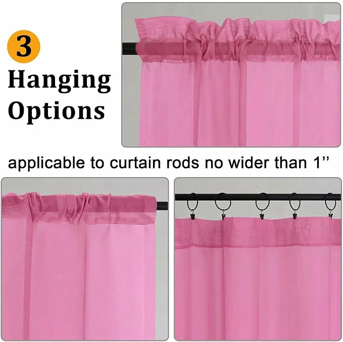 Gwine Extra Long Sheer Curtains 108 Inches Long - Image 2