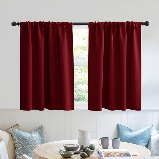 RYB HOME Blackout Bathroom Window Curtains, Short Thermal Insulated Heat by RYBHOME