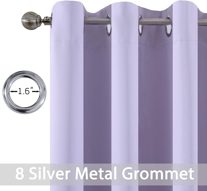 Yakamok Lilac Blackout Curtains 84 Inch Length Room Darkening Thermal Insulated - Image 3