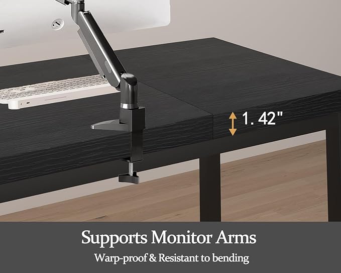 55.1 Inch Small Computer Desk, Home Office Desk, Modern Table for 2 Person Kids Student Gaming Computer Desk, Simple Office Table for Work,Craft,Writing,Studying, Etc., Black.