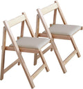 Folding Dining Chairs with Padded Seat Lightweight sillas para Fiestas,2 Pack Folding Chair for Dinner,Party Wedding,Picnic Event, 196LB Weight Capacity(Wood)