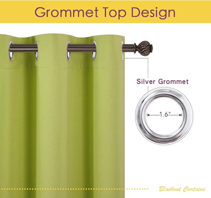 NICETOWN Bedroom Curtains Blackout Drapery Panels, 2 Panels, 70 x 108 inches - Image 2