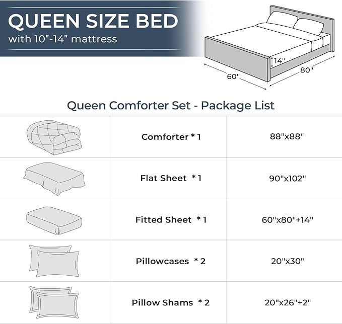 HEVUMYI Terracotta Queen Comforter Set - 7-Piece All Season Bed in a Bag Queen, Ultra Soft Bedding Set with Comforter, Flat Sheet, Fitted Sheet, Pillowcases, Pillow Shams