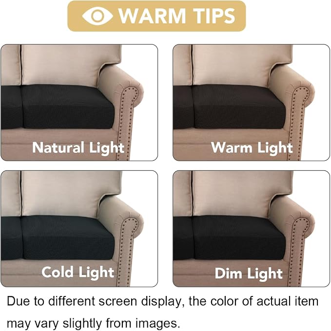 H.VERSAILTEX Super Stretch Individual Seat Cushion Covers Sofa Couch Slipcover - Image 7