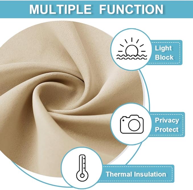 RYB HOME Curtains for Bedroom Living Room 63 inches Long, Thermal Insulated - Image 5