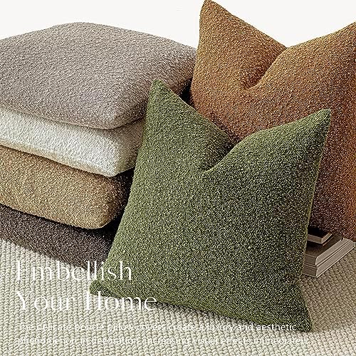 Foindtower Decorative Textured Boucle Throw Pillow Covers 16x16 Inch - Image 5