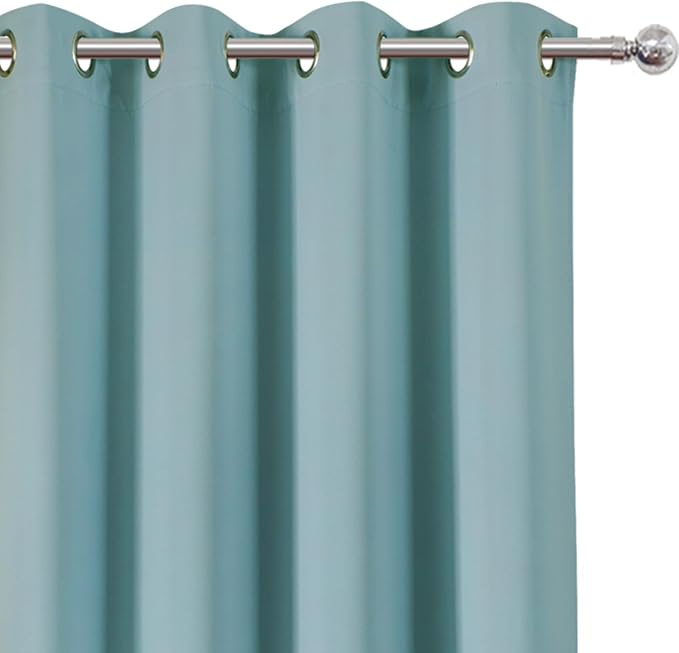 LEMOMO Stone Blue Thermal Blackout Curtains/52 x 45 Inch/Set of 2 Panels Room - Image 6