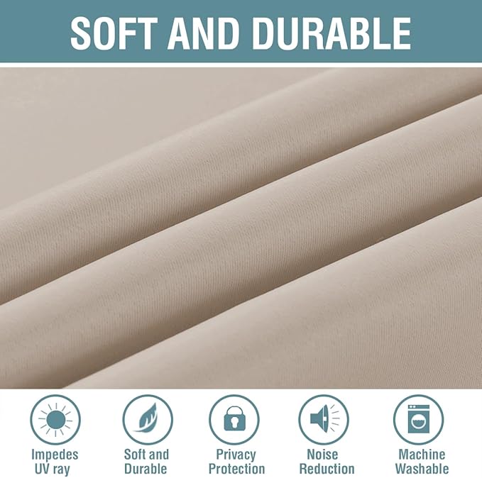 H.VERSAILTEX Blackout Patio Curtains 100 x 84 Inches - Image 4