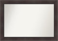Amanti Art Brown Bathroom Mirror for Over Sink, 30x42 Sloped Espresso Rectangle Vanity Mirror, Large Modern Contemporary Frame, Hangs Horizonally and Vertically, Bathroom Wall Decor, Non-Beveled Edge