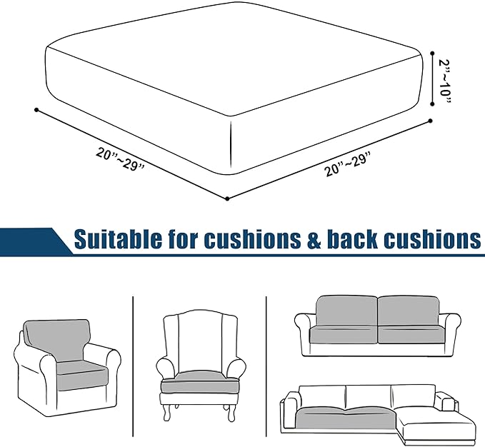 Water Repellent Sofa Seat Slipcovers Stretch Cushion Covers, Seaters Replacement - Image 4