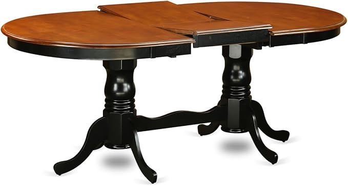 East West Furniture PLNI7-BCH-LC 7 Piece Modern Dining Table Set Consist of an Oval Wooden Table with Butterfly Leaf and 6 Faux Leather Dining Room Chairs, 42x78 Inch, Black & Cherry