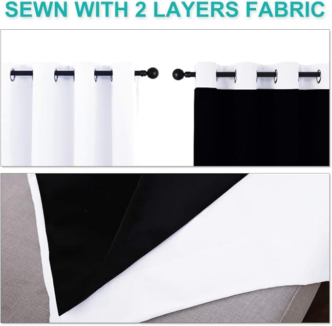 NICETOWN 100% Blackout Window Curtain Panels, Full Light Blocking Drapes - Image 5