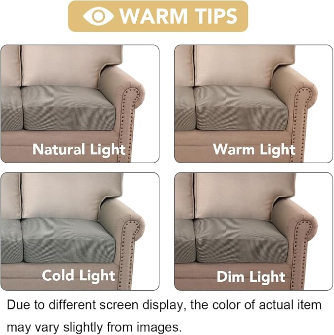 H.VERSAILTEX Super Stretch Individual Seat Sofa Covers Couch Slipcover Sets - Image 7