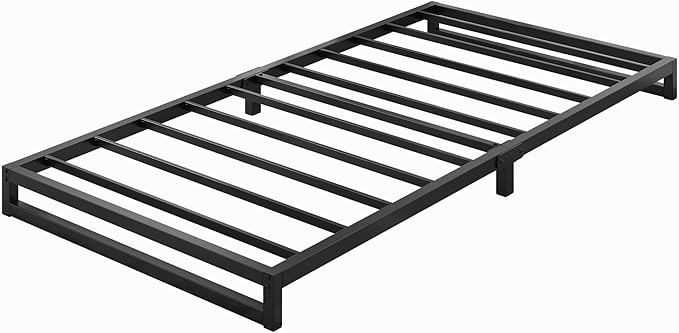 4 Inch Twin XL Bed Frames Heavy Duty Sturdy Metal Platform Bed Frame No Box Spring Needed, Noise Free, Easy Assembly, Black