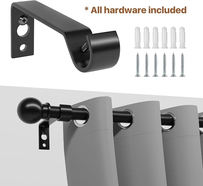 Curtain Rods for Windows 48 to 88, Heavy Duty 5/8 Diameter Curtain Rod Set - Image 4
