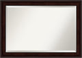 Amanti Art Brown Bathroom Mirror for Over Sink, 29x41 Coffee Bean Brown Rectangle Vanity Mirror, Large Casual Frame, Hangs Horizonally and Vertically, Bathroom Wall Decor, Beveled Edge from WI, USA