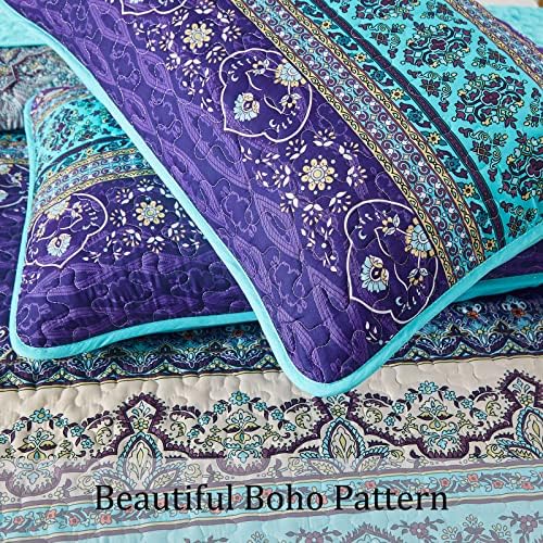 WONGS BEDDING Boho Quilts Queen Size, 3 Pieces Bedspread Bedding Set - Image 4