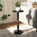 Relso Sceptrum Solid Wood Black Side Table – 24" Tall Round End Table, Narrow Accent for Living Room or Bedroom, Plant Stand or Drink Table, Compact Pedestal Table for Small Spaces | Easy Assembly