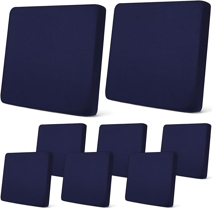 Newwiee 8Pcs Patio Cushion Covers Stretch Outdoor Cushion Cover Replacement by Newwiee