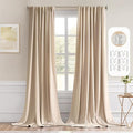 MIULEE Back Tab Beige Curtains 108 Inch Long 2 Panels Set by MIULEE