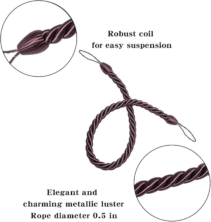 BEL AVENIR Curtain Rope Tiebacks, Drapery Rope Holdbacks - Image 2