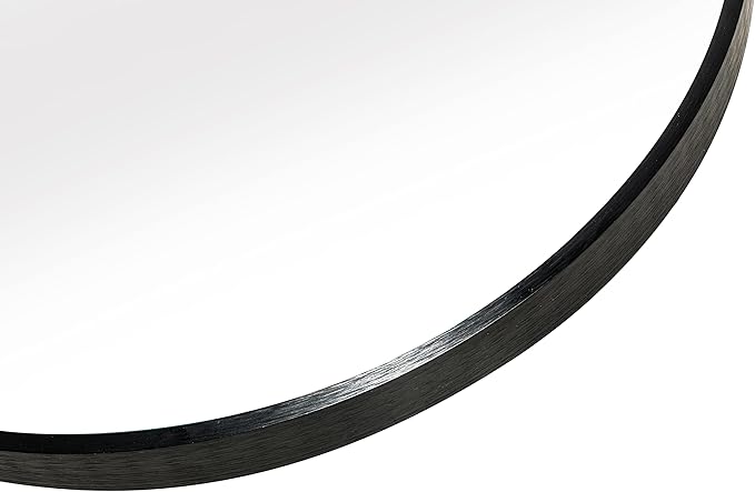 FrameWorks 24" Deluxe Contemporary Black Circular Aluminum Mirror