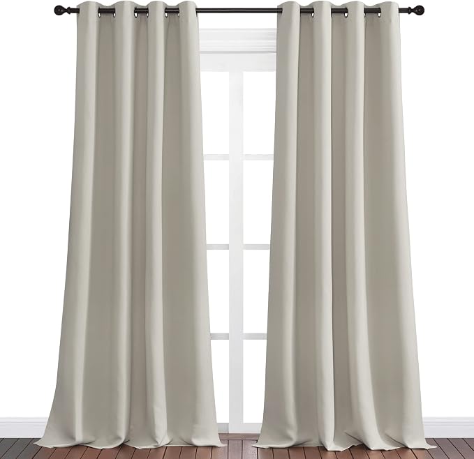 NICETOWN Natural Room Darkening Curtains 102" Long - Image 2