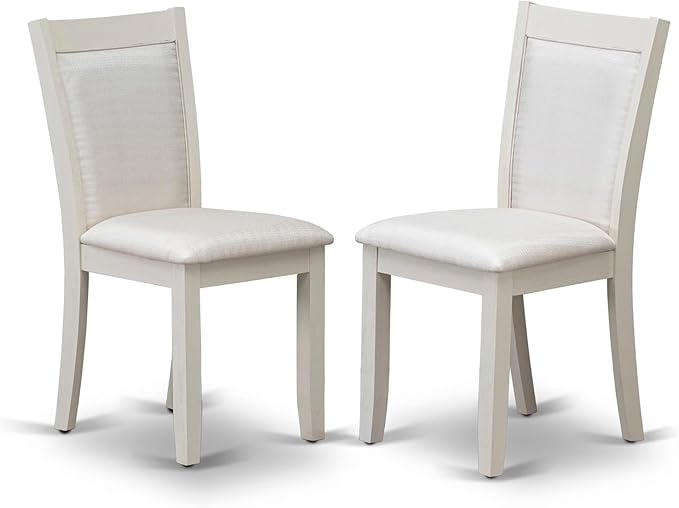 East West Furniture V097MZ001-5 5 Piece Dining Room Table Set Includes a Rectangle Dining Table with V-Legs and 4 Cream Linen Fabric Upholstered Parson Chairs, 40x72 Inch, Multi-Color