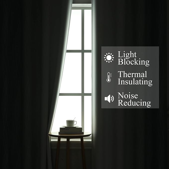 Estelar Textiler Stone Blue and Greyish White Ombre Blackout Curtains 72 Inches - Image 3