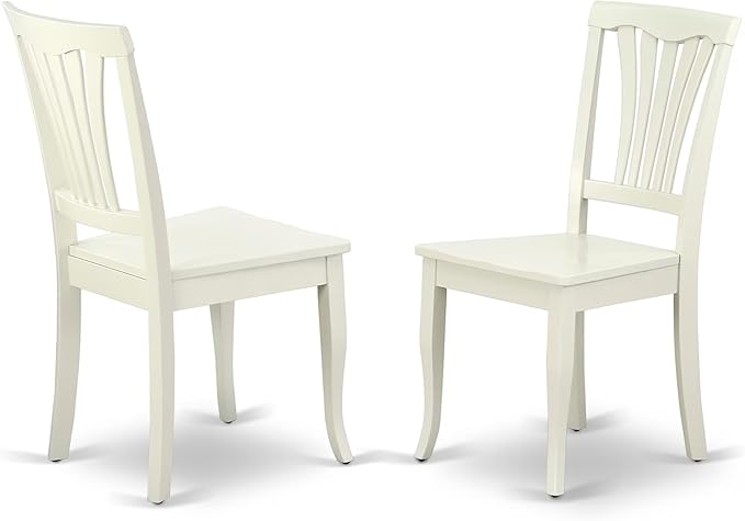 East West Furniture ANAV5-LWH-W 5 Piece Dining Room Table Set Includes a Round Kitchen Table with Pedestal and 4 Dining Chairs, 36x36 Inch, Linen White