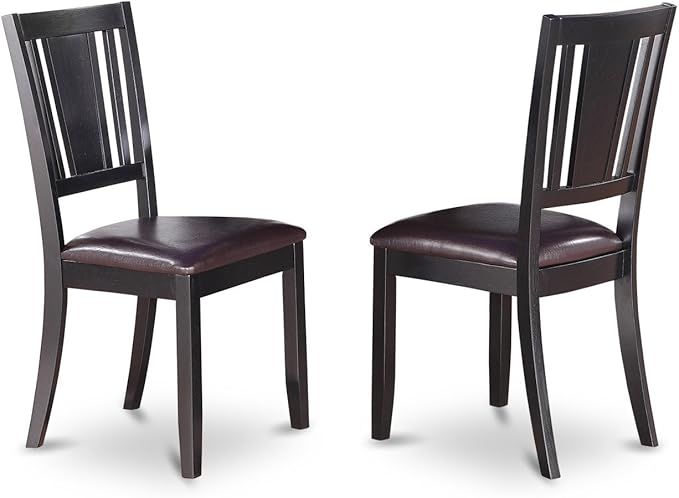 East West Furniture LGDU5-BLK-LC 5 Piece Kitchen Table & Chairs Set Includes a Rectangle Dining Table with Butterfly Leaf and 4 Faux Leather Dining Room Chairs, 42x84 Inch, Black